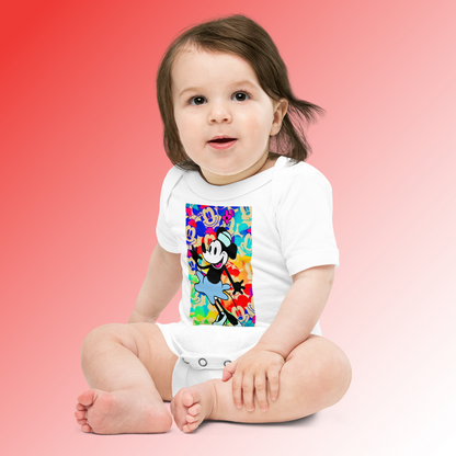 Designer Minnie-Mouse Baby Short Sleeve One Piece | Available in Multiple Colors | Design on Front & Back