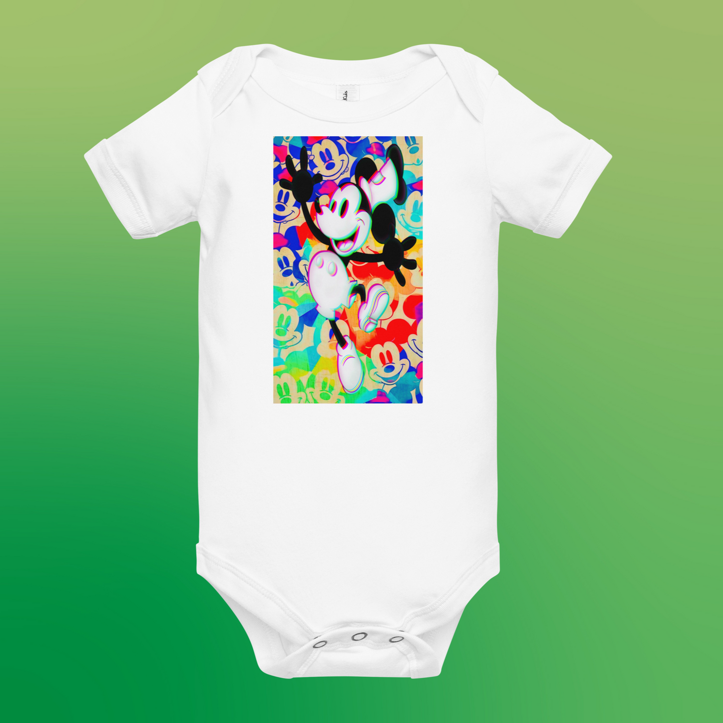 Designer 3D Mickey-Mouse Baby Short Sleeve One Piece | Available in Multiple Colors | Design on Front & Back