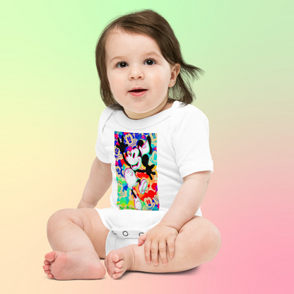 Designer 3D Mickey-Mouse Baby Short Sleeve One Piece | Available in Multiple Colors | Design on Front & Back