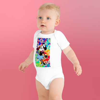 Designer 3D Minnie-Mouse Baby Short Sleeve One Piece | Available in Multiple Colors | Design on Front & Back