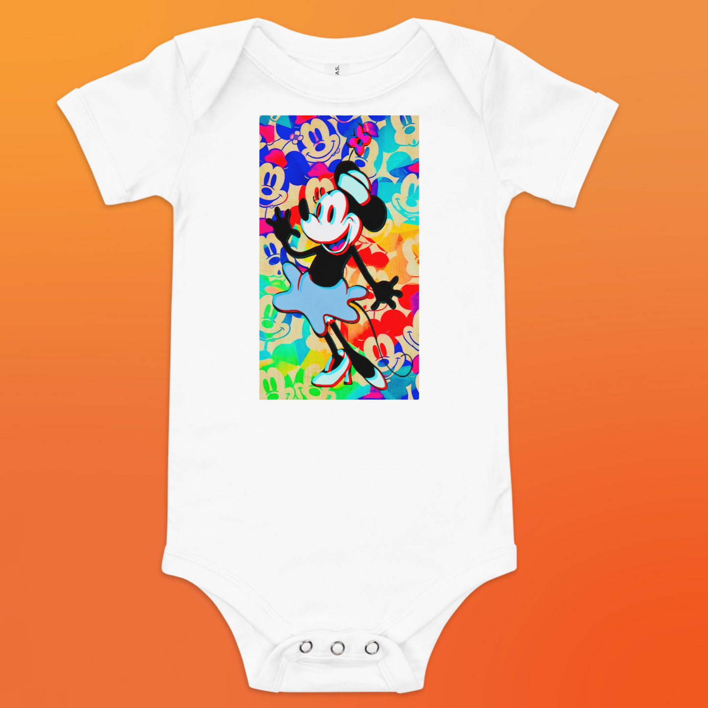 Designer 3D Minnie-Mouse Baby Short Sleeve One Piece | Available in Multiple Colors | Design on Front & Back