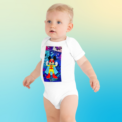 Designer Mickey-Mouse Baby Short Sleeve One Piece | Available in Multiple Colors | Design on Front & Back