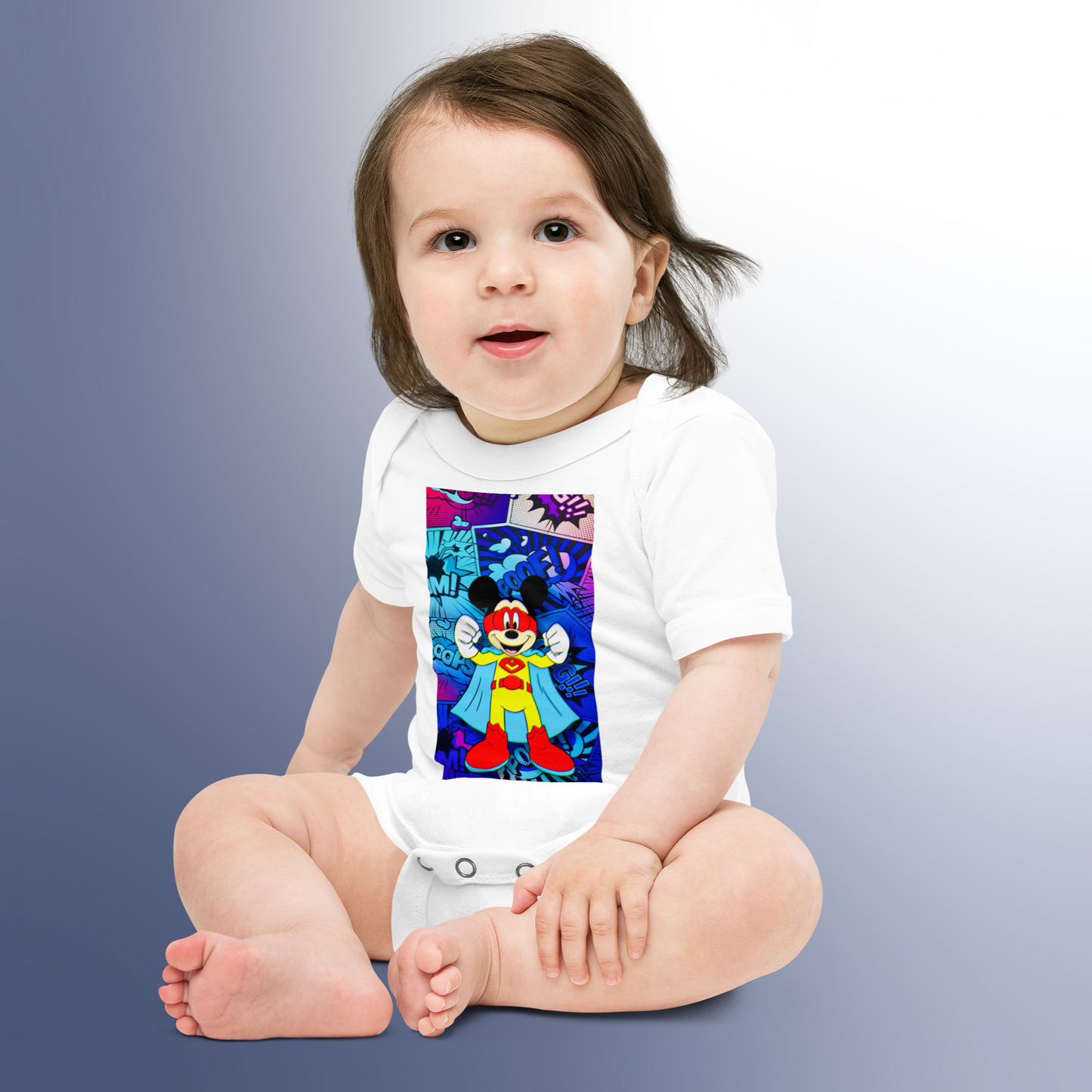 Designer Mickey-Mouse Baby Short Sleeve One Piece | Available in Multiple Colors | Design on Front & Back