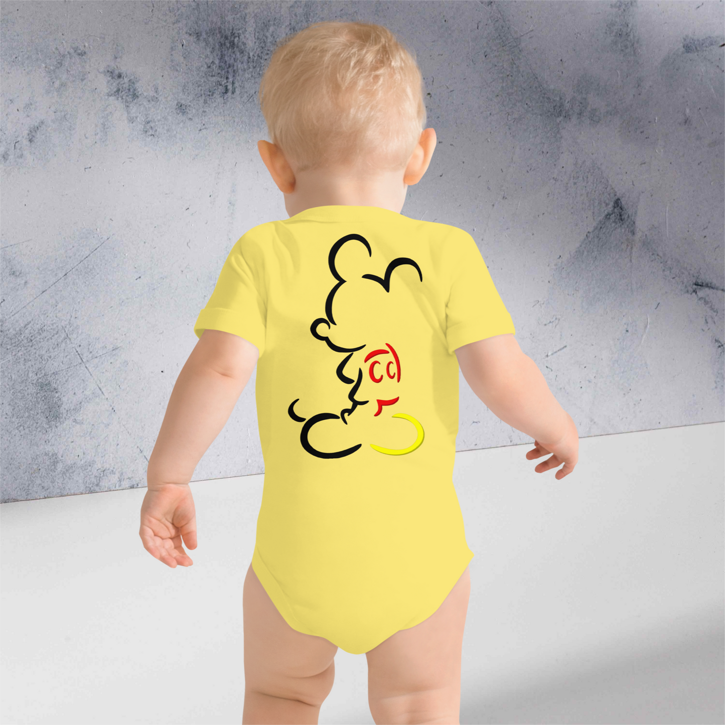 Designer Mickey-Mouse Baby Short Sleeve One Piece | Front & Back Design | Available in Multiple Colors