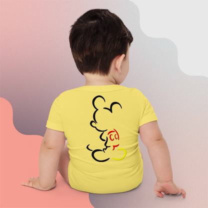 Designer Mickey-Mouse Baby Short Sleeve One Piece | Front & Back Design | Available in Multiple Colors