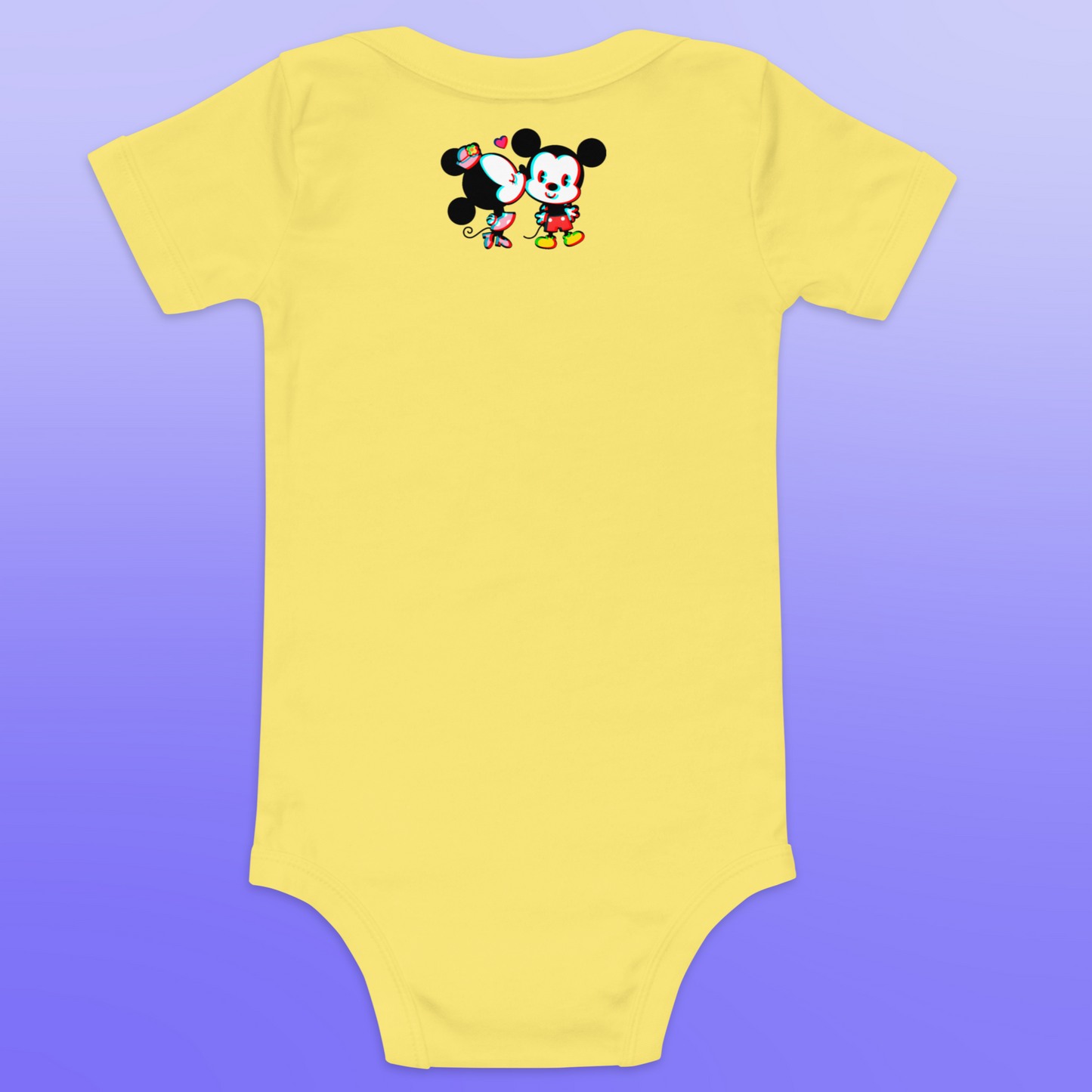 Designer Mickey-Mouse and Minnie-Mouse Baby Short Sleeve One Piece | Available in Multiple Colors | Design on Front & Back