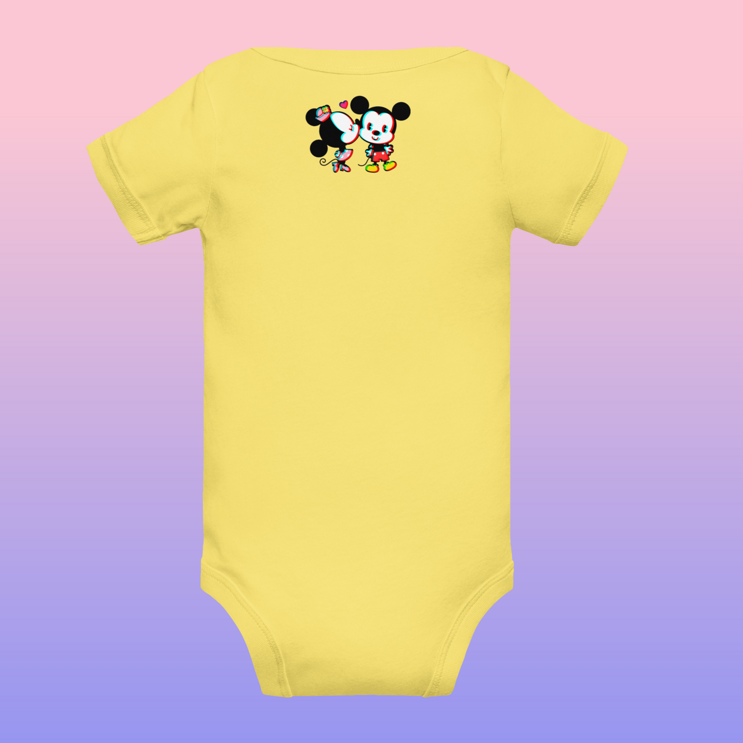 Designer Mickey-Mouse and Minnie-Mouse Baby Short Sleeve One Piece | Available in Multiple Colors | Design on Front & Back