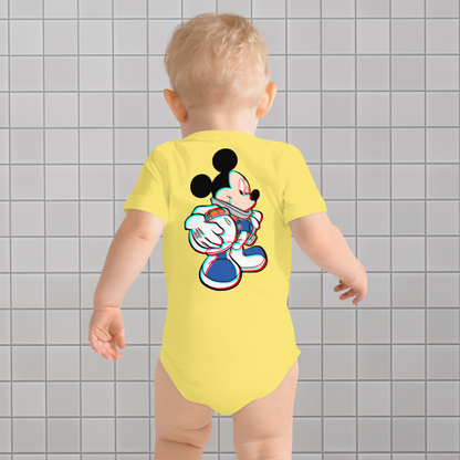 Designer Mickey-Mouse Baby Short Sleeve One Piece | Available in Multiple Colors | Design on Front & Back