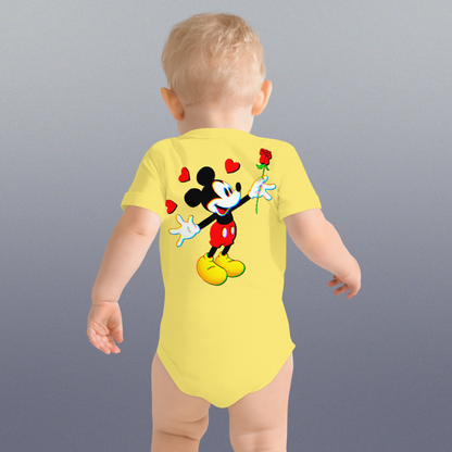 Designer Minnie-Mouse Baby Short Sleeve One Piece | Available in Multiple Colors | Design on Front & Back