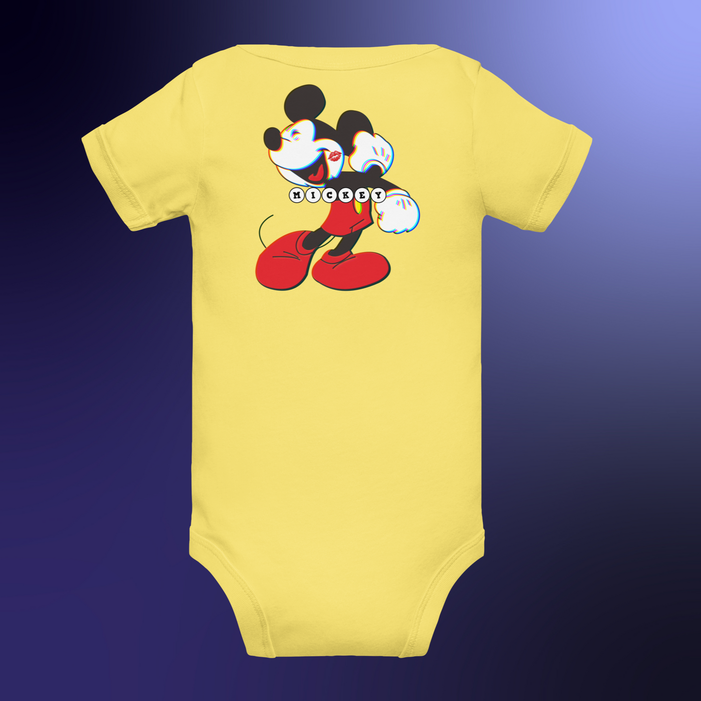 Designer Mickey-Mouse Baby Short Sleeve One Piece | Available in Multiple Colors | Design on Front & Back