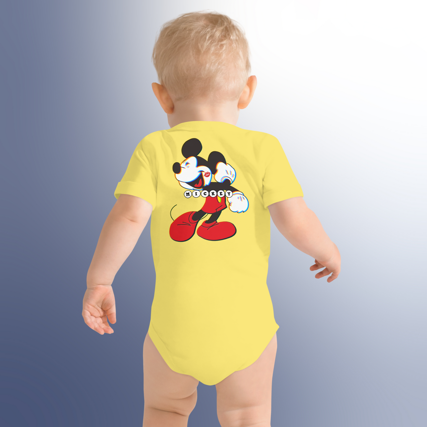 Designer Mickey-Mouse Baby Short Sleeve One Piece | Available in Multiple Colors | Design on Front & Back