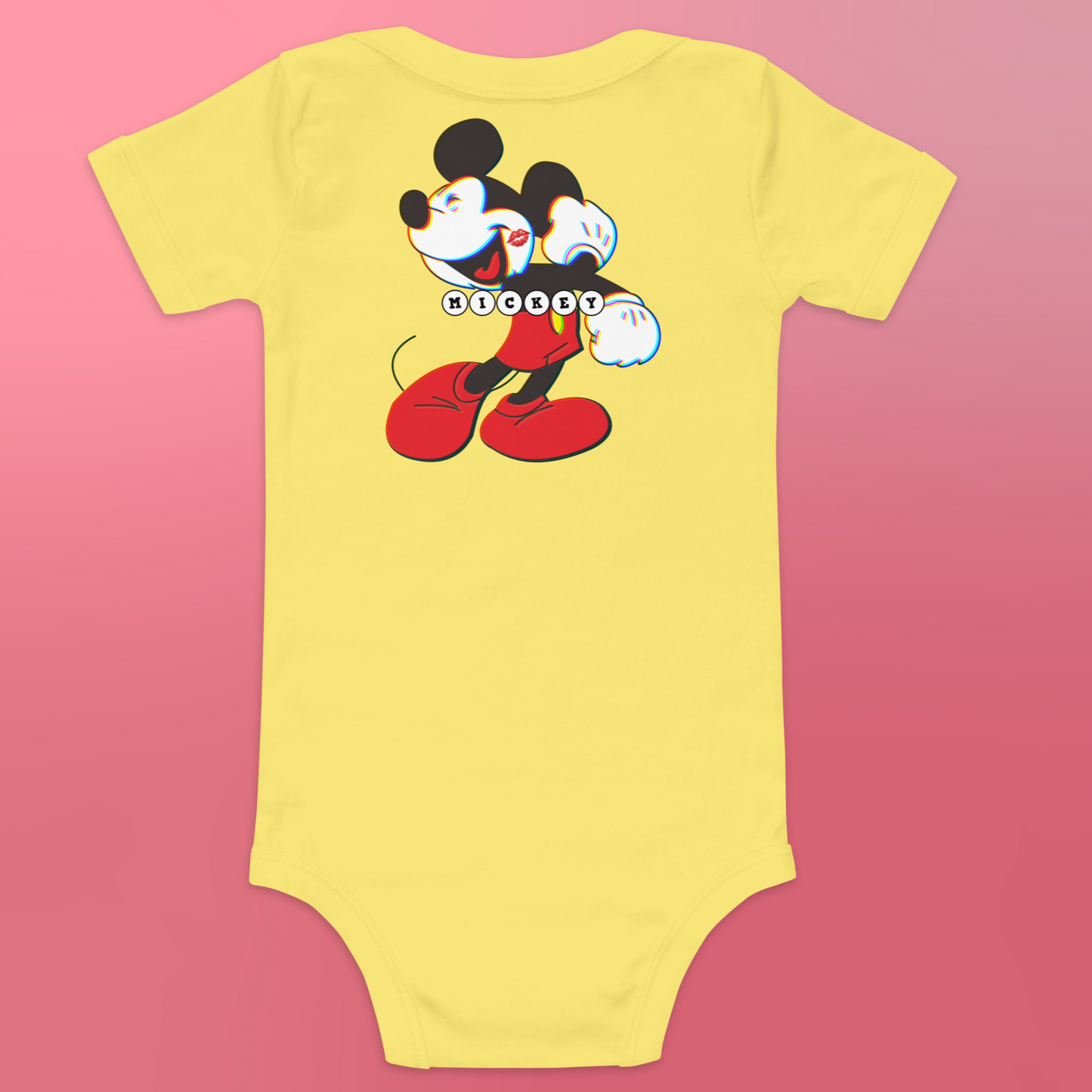 Designer Mickey-Mouse Baby Short Sleeve One Piece | Available in Multiple Colors | Design on Front & Back