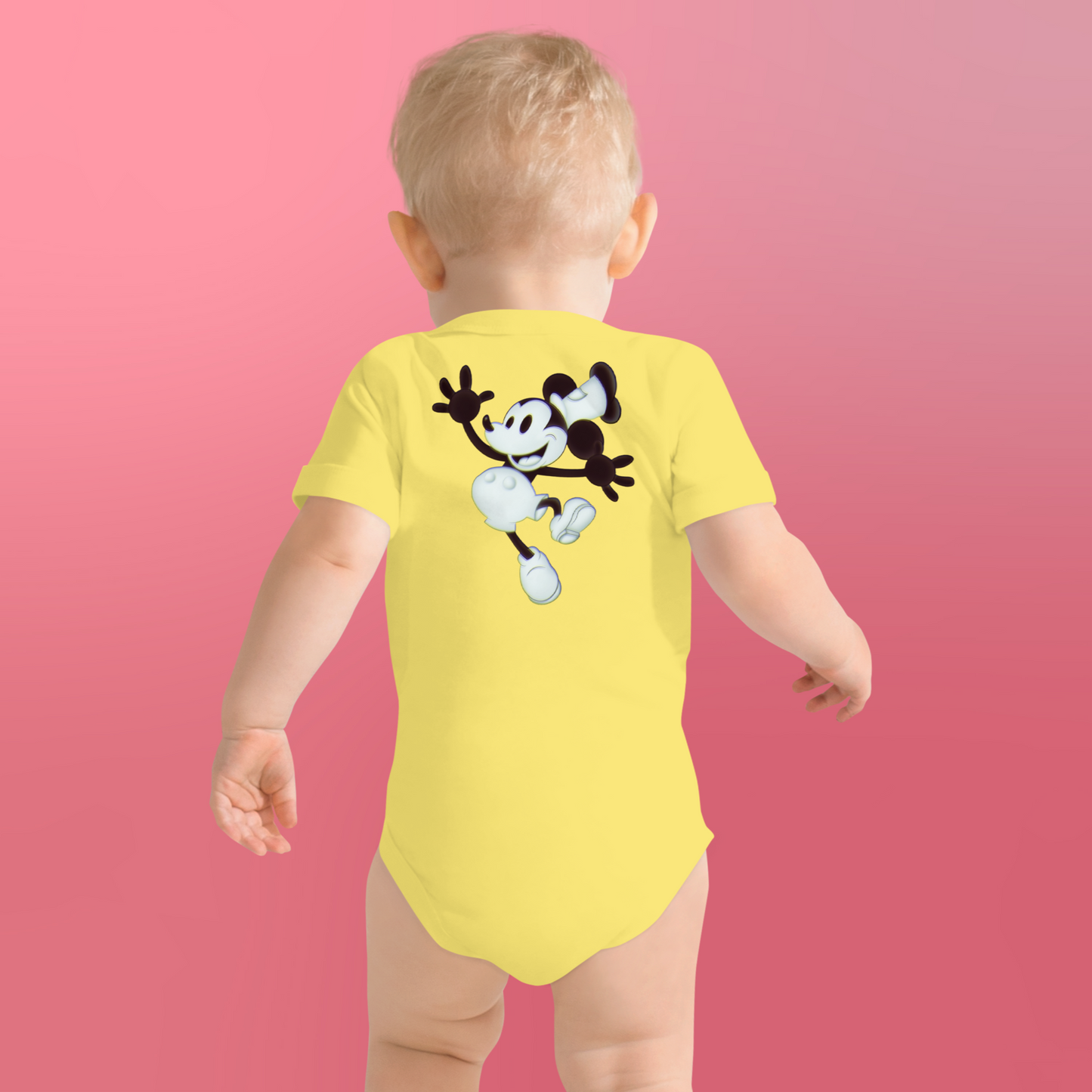 Designer Mickey-Mouse Baby Short Sleeve One Piece | Available in Multiple Colors | Design on Front & Back