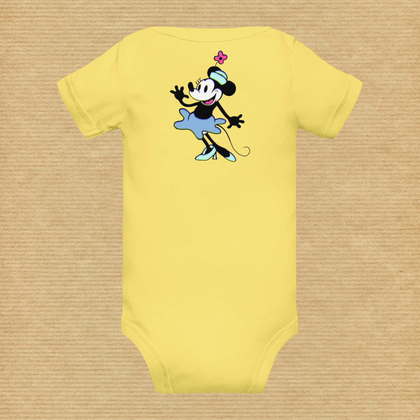 Designer Minnie-Mouse Baby Short Sleeve One Piece | Available in Multiple Colors | Design on Front & Back