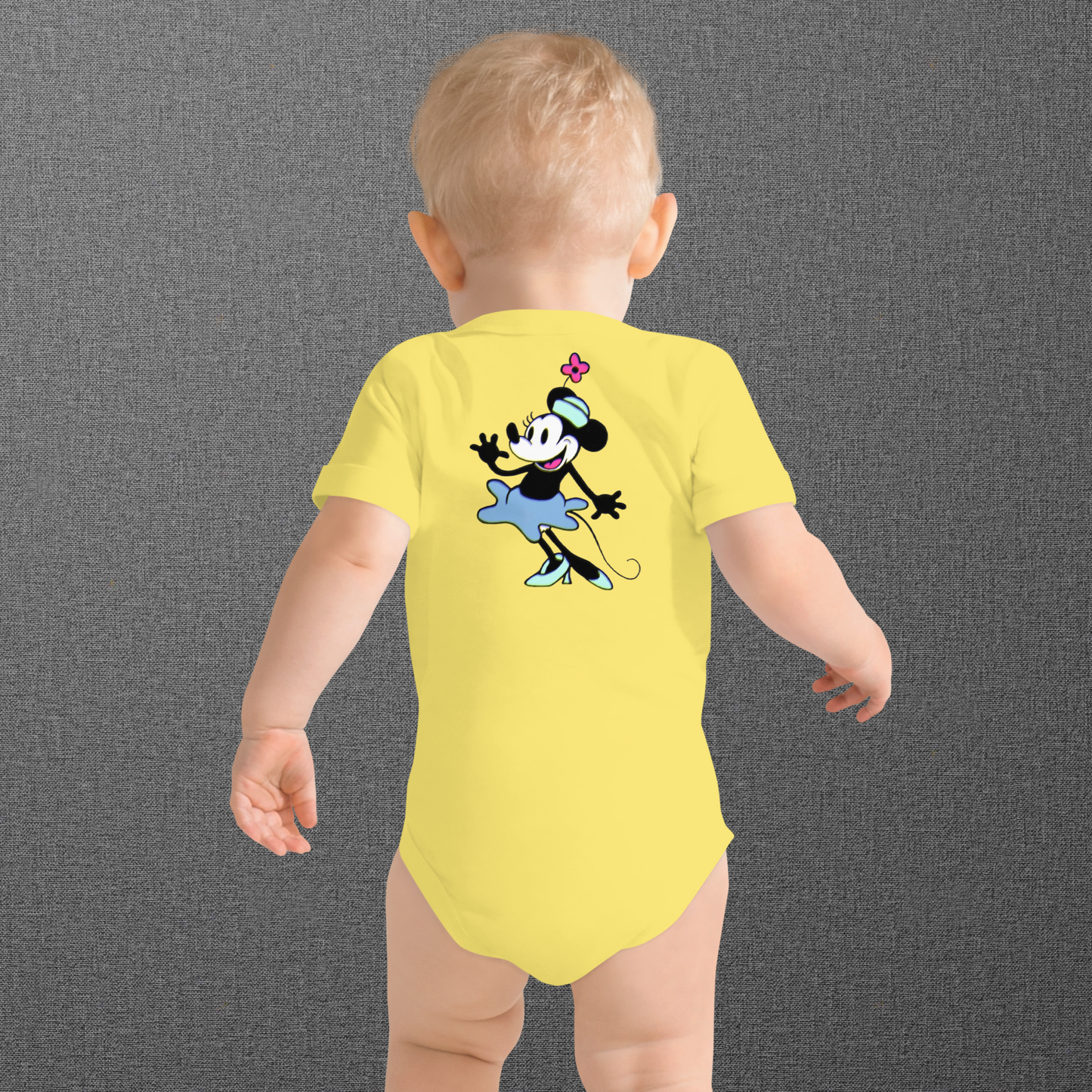 Designer Minnie-Mouse Baby Short Sleeve One Piece | Available in Multiple Colors | Design on Front & Back