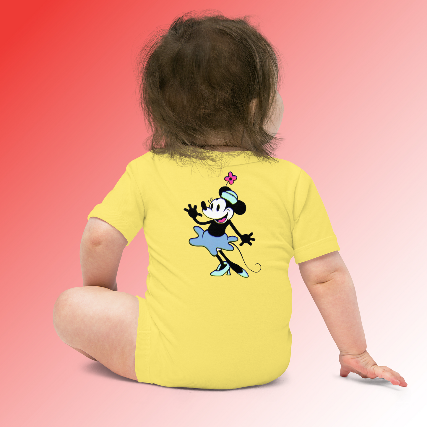 Designer Minnie-Mouse Baby Short Sleeve One Piece | Available in Multiple Colors | Design on Front & Back