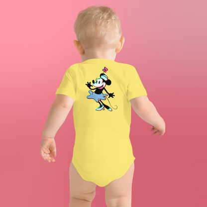 Designer 3D Minnie-Mouse Baby Short Sleeve One Piece | Available in Multiple Colors | Design on Front & Back