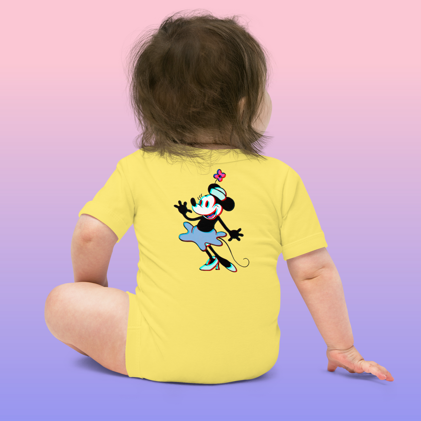 Designer 3D Minnie-Mouse Baby Short Sleeve One Piece | Available in Multiple Colors | Design on Front & Back