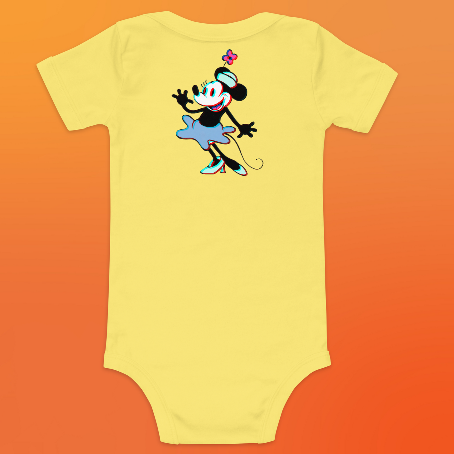 Designer 3D Minnie-Mouse Baby Short Sleeve One Piece | Available in Multiple Colors | Design on Front & Back