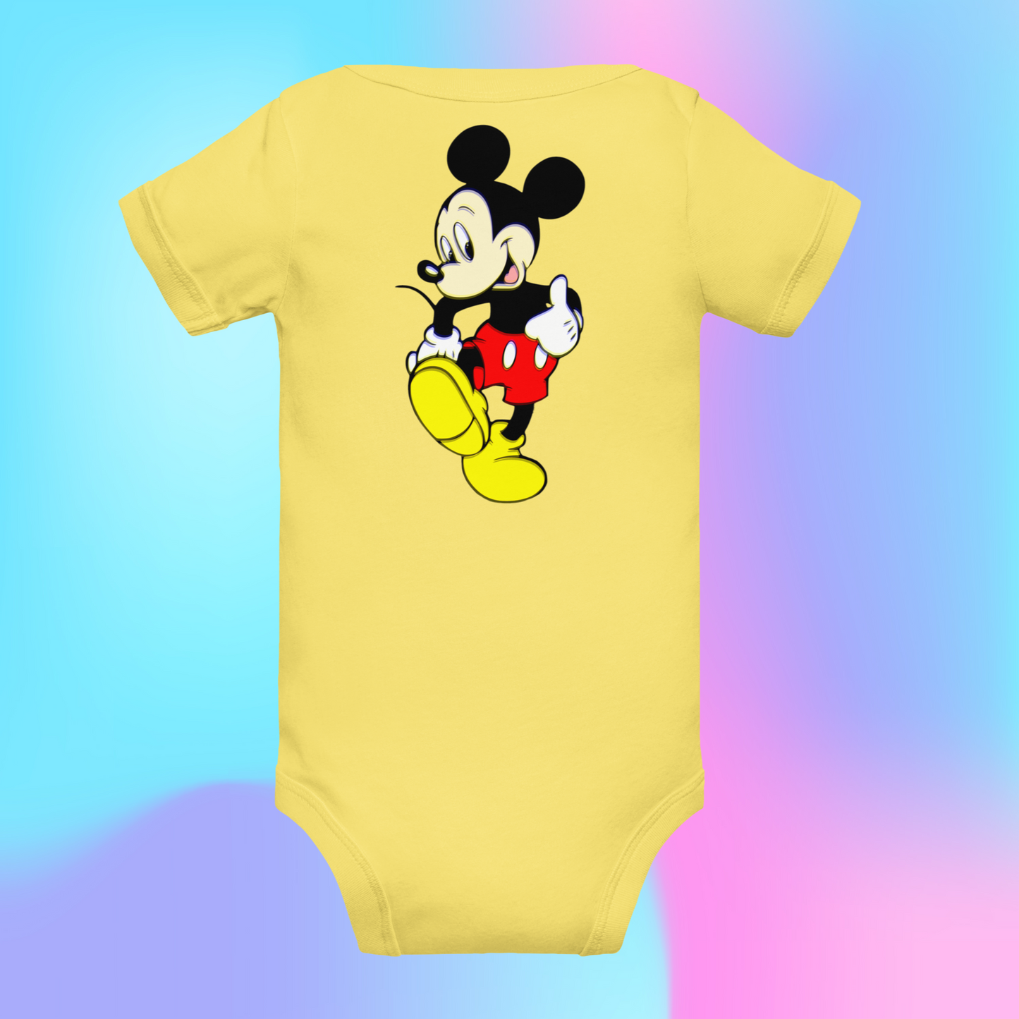 Designer Mickey-Mouse Baby Short Sleeve One Piece | Available in Multiple Colors | Design on Front & Back