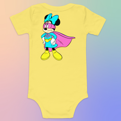 Designer Minnie-Mouse Baby Short Sleeve One Piece | Available in Multiple Colors | Design on Front & Back