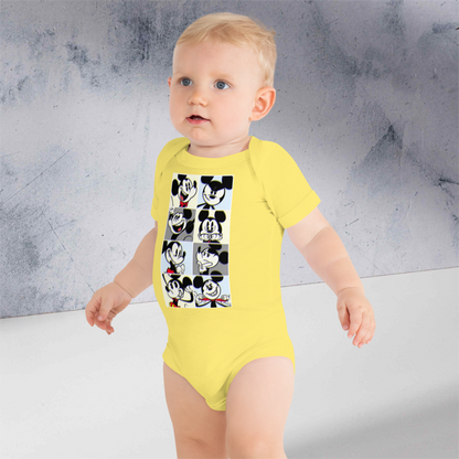 Designer Mickey-Mouse Baby Short Sleeve One Piece | Front & Back Design | Available in Multiple Colors