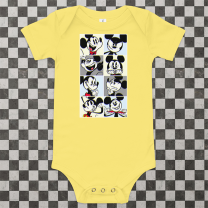 Designer Mickey-Mouse Baby Short Sleeve One Piece | Front & Back Design | Available in Multiple Colors