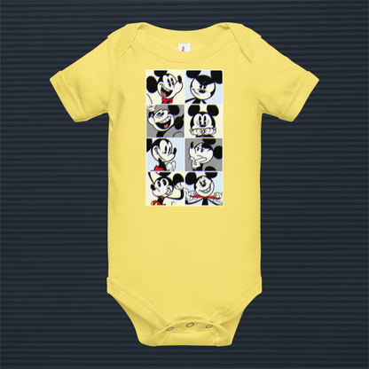 Designer Mickey-Mouse Baby Short Sleeve One Piece | Front & Back Design | Available in Multiple Colors