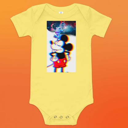 Designer Mickey-Mouse Baby Short Sleeve One Piece | Available in Multiple Colors | Design on Front & Back