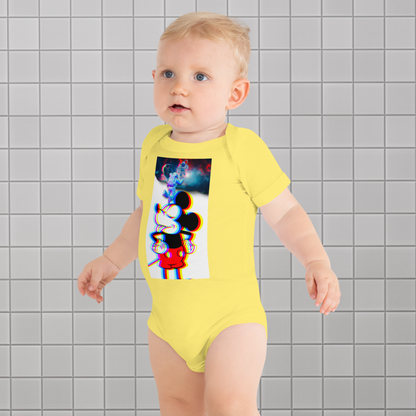 Designer Mickey-Mouse Baby Short Sleeve One Piece | Available in Multiple Colors | Design on Front & Back