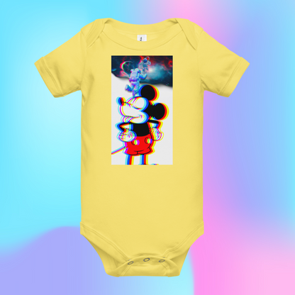 Designer Mickey-Mouse Baby Short Sleeve One Piece | Available in Multiple Colors | Design on Front & Back