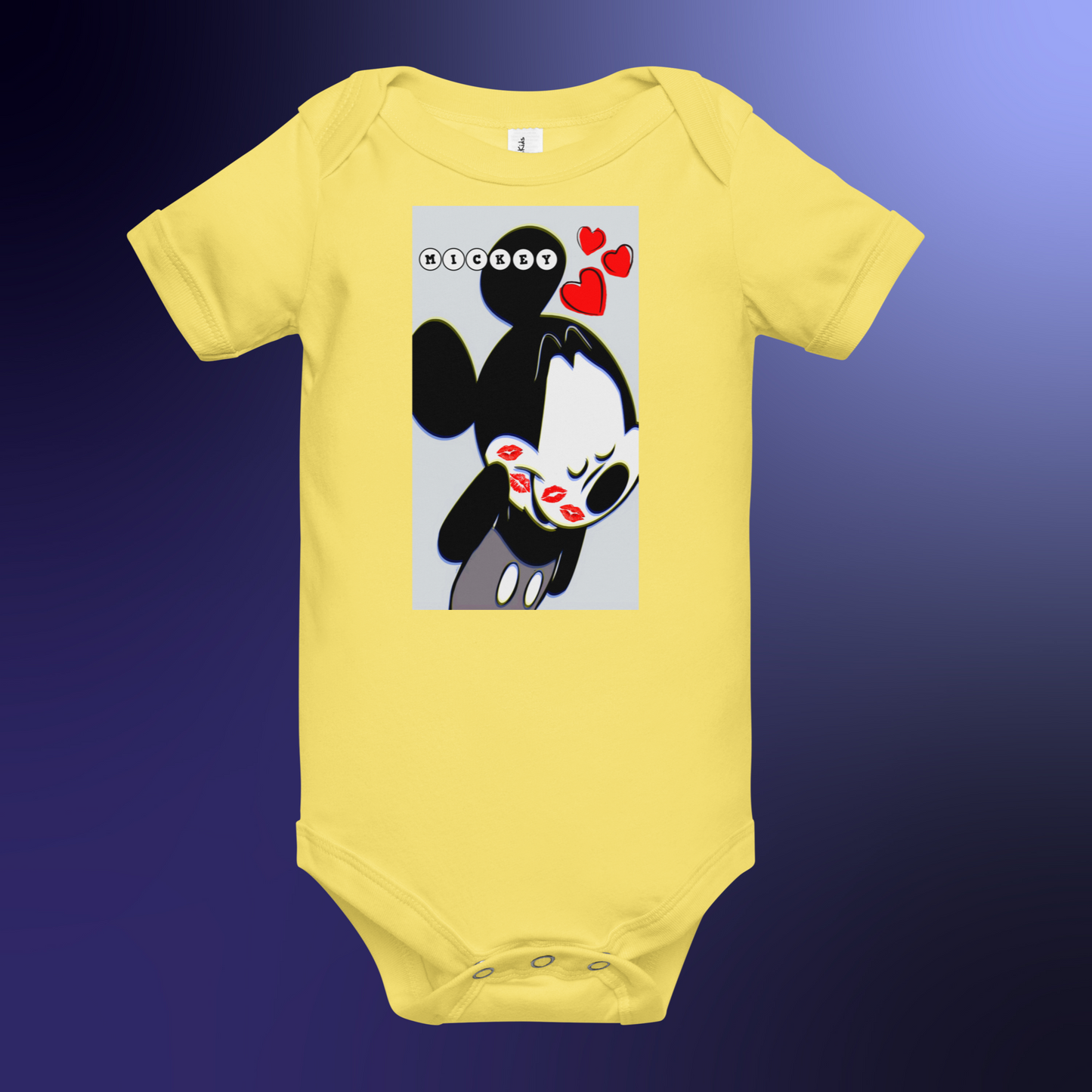 Designer Mickey-Mouse Baby Short Sleeve One Piece | Available in Multiple Colors | Design on Front & Back