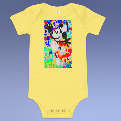 Designer Mickey-Mouse Baby Short Sleeve One Piece | Available in Multiple Colors | Design on Front & Back