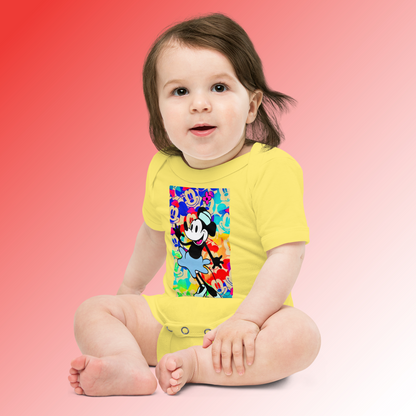 Designer Minnie-Mouse Baby Short Sleeve One Piece | Available in Multiple Colors | Design on Front & Back