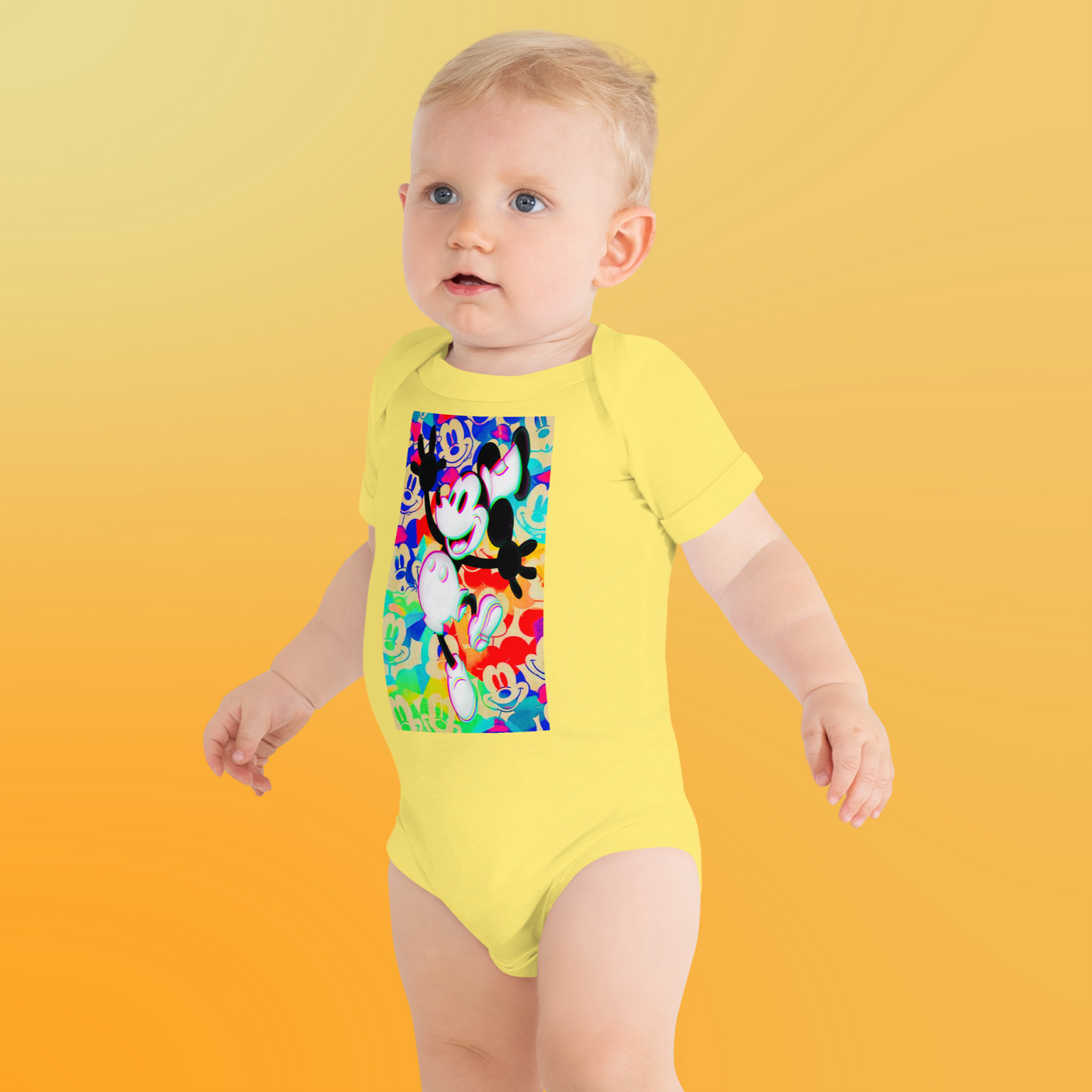 Designer 3D Mickey-Mouse Baby Short Sleeve One Piece | Available in Multiple Colors | Design on Front & Back