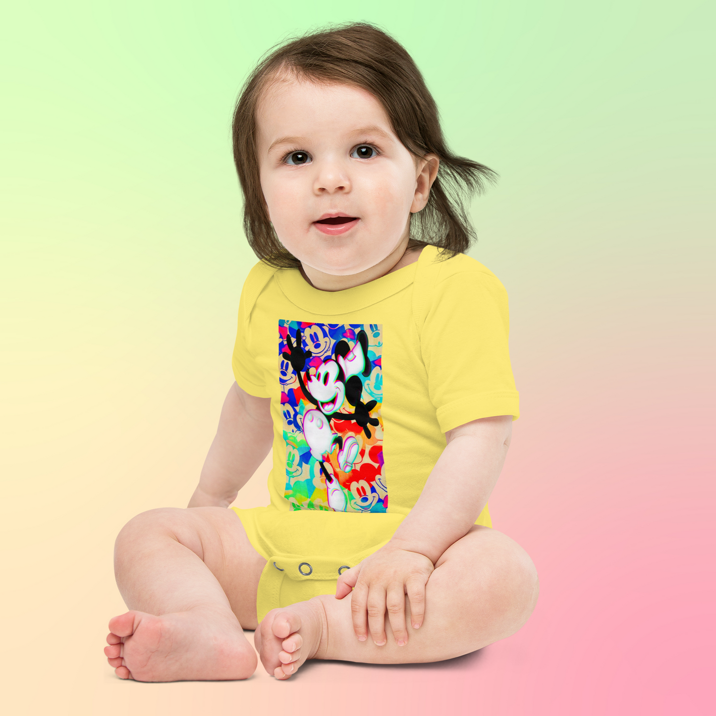 Designer 3D Mickey-Mouse Baby Short Sleeve One Piece | Available in Multiple Colors | Design on Front & Back