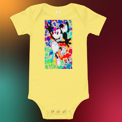 Designer 3D Mickey-Mouse Baby Short Sleeve One Piece | Available in Multiple Colors | Design on Front & Back