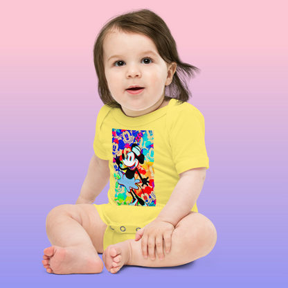 Designer 3D Minnie-Mouse Baby Short Sleeve One Piece | Available in Multiple Colors | Design on Front & Back