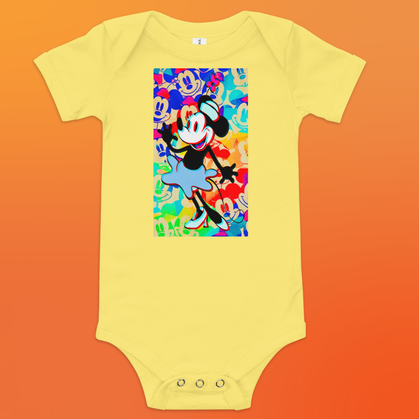 Designer 3D Minnie-Mouse Baby Short Sleeve One Piece | Available in Multiple Colors | Design on Front & Back