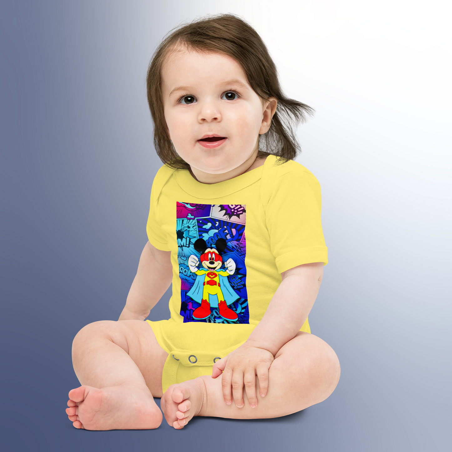 Designer Mickey-Mouse Baby Short Sleeve One Piece | Available in Multiple Colors | Design on Front & Back