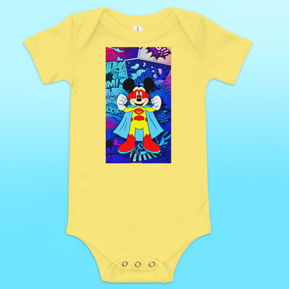 Designer Mickey-Mouse Baby Short Sleeve One Piece | Available in Multiple Colors | Design on Front & Back