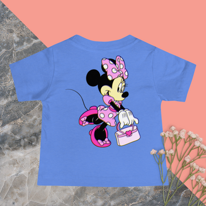 Designer Minnie-Mouse Baby Jersey Short Sleeve Tee | Available in Multiple Colors | Design on Front & Back