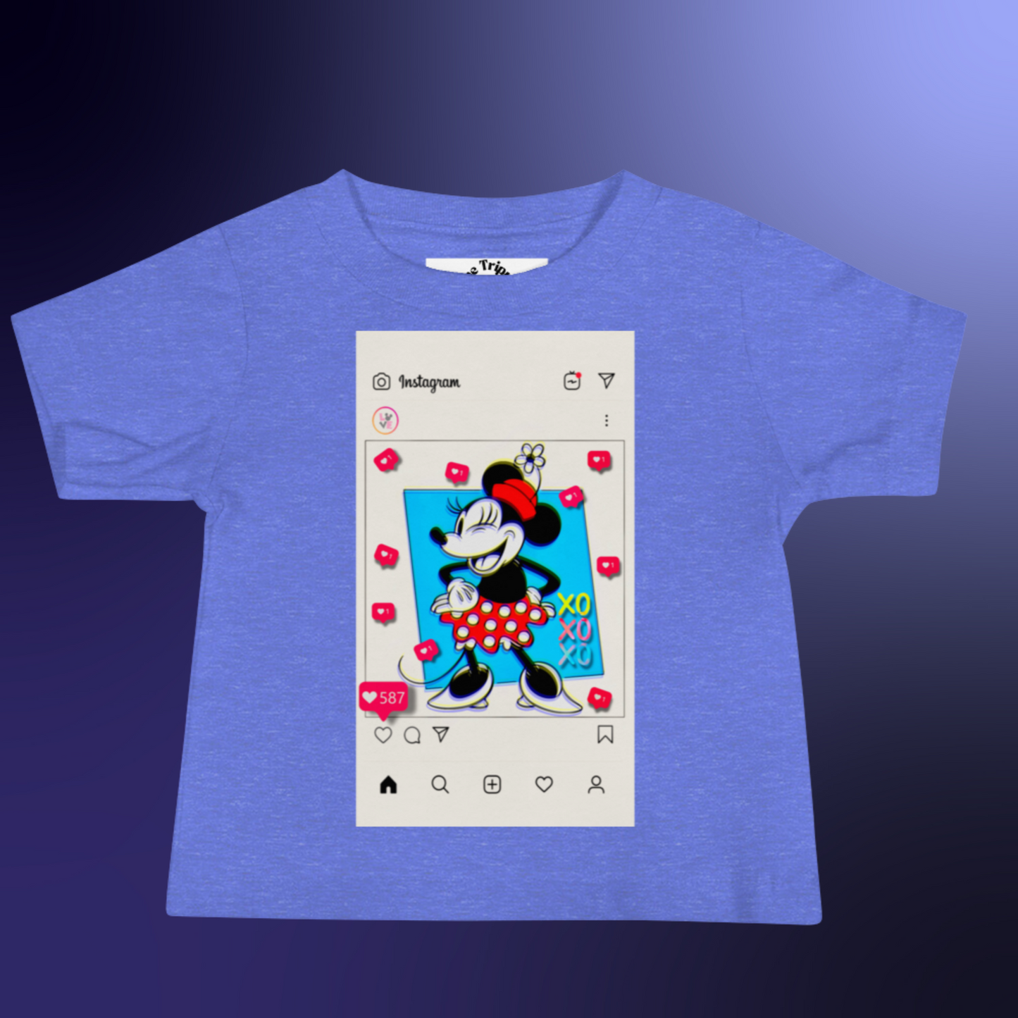 Designer Minnie-Mouse Baby Jersey Short Sleeve Tee | Available in Multiple Colors | Design on Front & Back