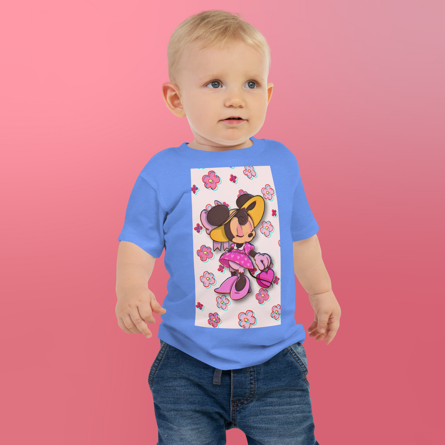 Designer Minnie-Mouse Baby Jersey Short Sleeve Tee | Available in Multiple Colors | Design on Front & Back