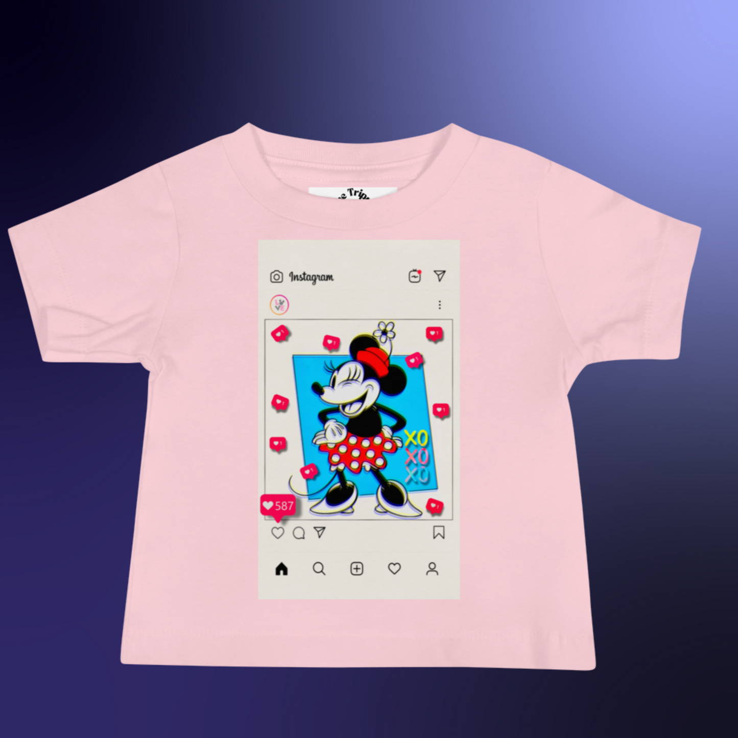 Designer Minnie-Mouse Baby Jersey Short Sleeve Tee | Available in Multiple Colors | Design on Front & Back