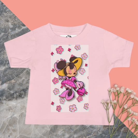 Designer Minnie-Mouse Baby Jersey Short Sleeve Tee | Available in Multiple Colors | Design on Front & Back