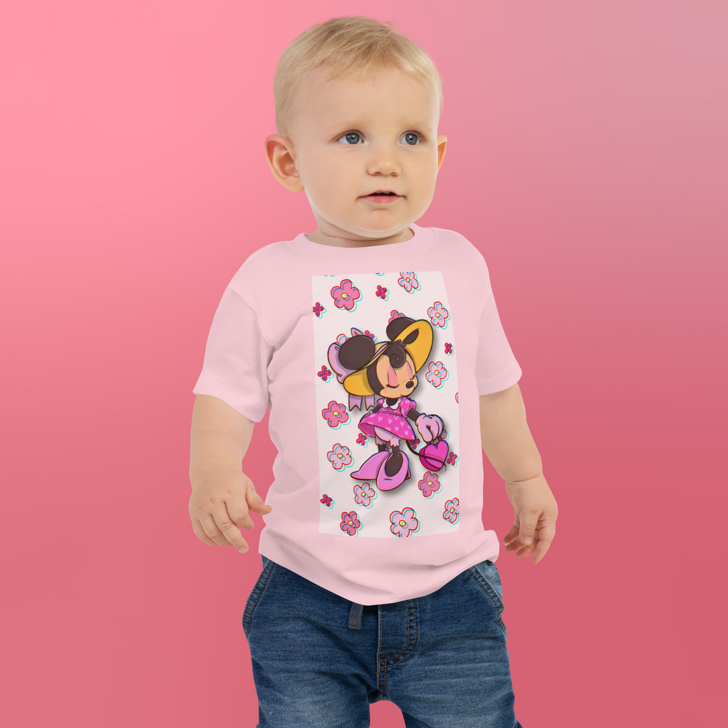 Designer Minnie-Mouse Baby Jersey Short Sleeve Tee | Available in Multiple Colors | Design on Front & Back