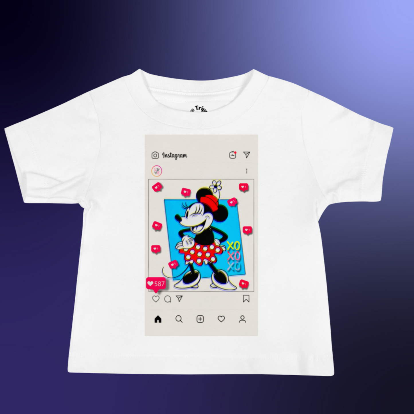 Designer Minnie-Mouse Baby Jersey Short Sleeve Tee | Available in Multiple Colors | Design on Front & Back