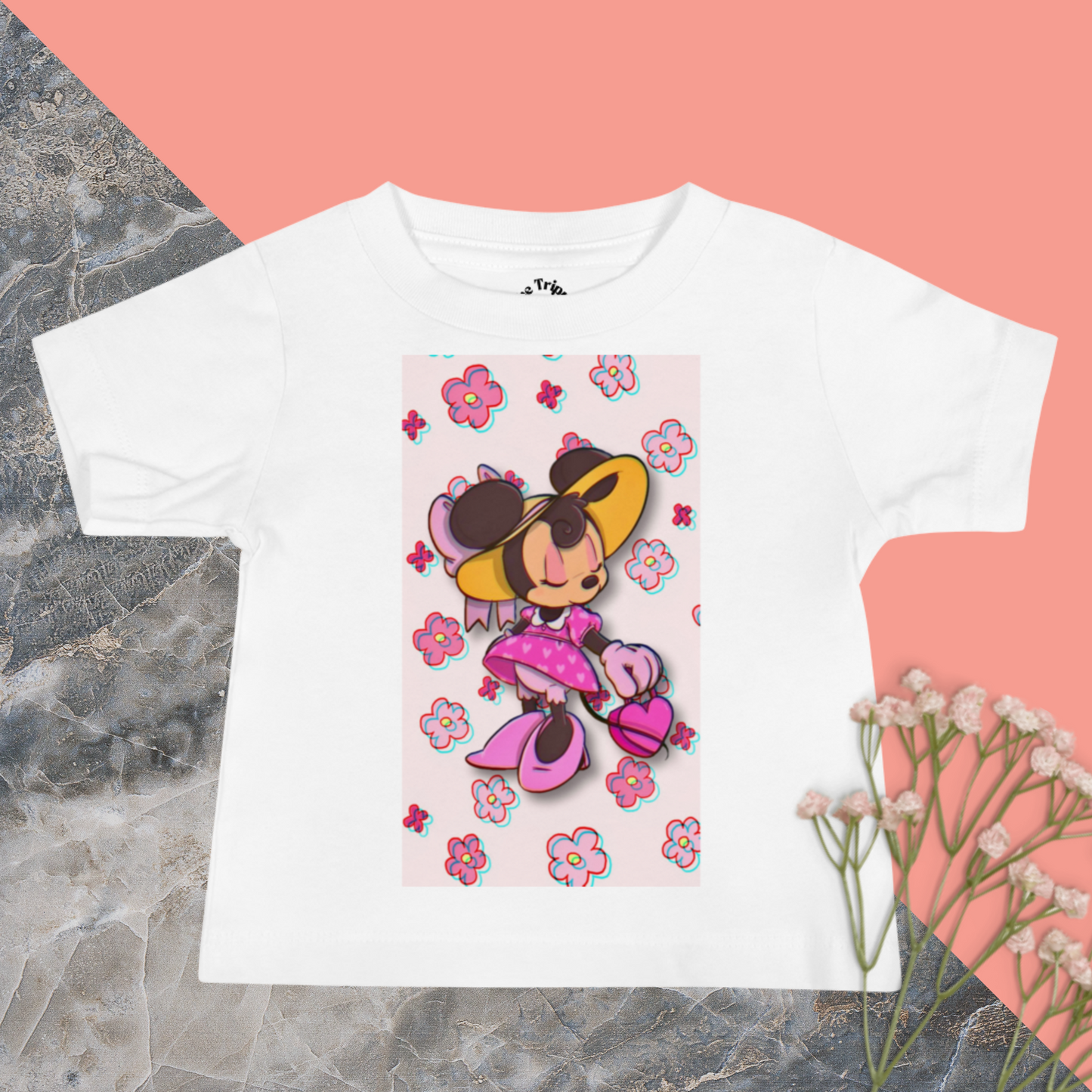 Designer Minnie-Mouse Baby Jersey Short Sleeve Tee | Available in Multiple Colors | Design on Front & Back