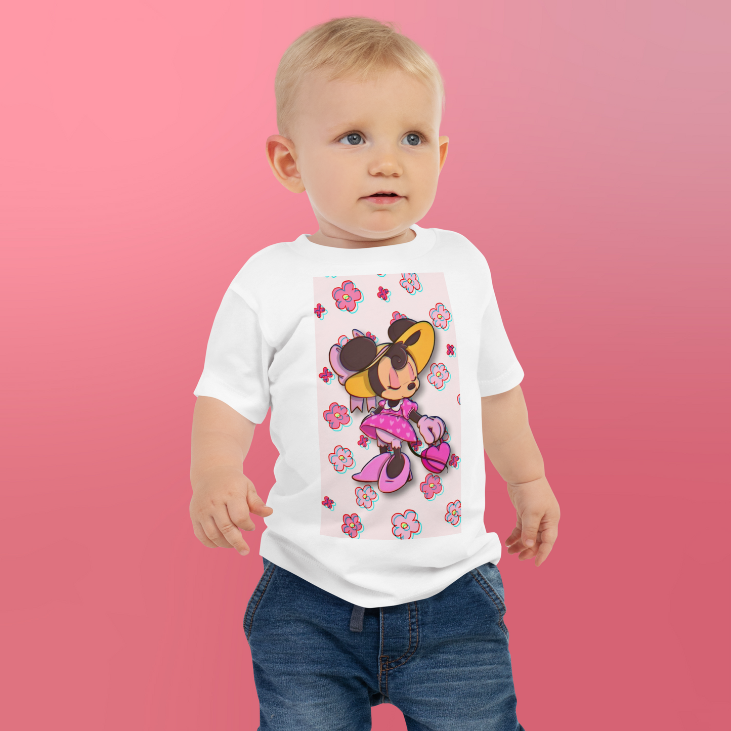 Designer Minnie-Mouse Baby Jersey Short Sleeve Tee | Available in Multiple Colors | Design on Front & Back